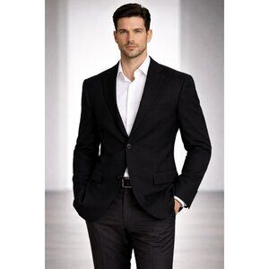 Caravelli Collezione Men’s Black Blazer Jacket 36S Slim Fit Stretch New Without